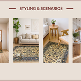 Ultra Soft Area Rug, Non Slip, Stain Resistant, Washable Area Rugs for Living Room, Bedroom, Rich Earthy Tones with Opulence(Beige)