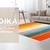 Ultra Soft Area Rug, Non Slip, Stain Resistant, Washable Area Rugs for Living Room, Bedroom, Vibrant Abstract Geometric Arrangement(Orange)