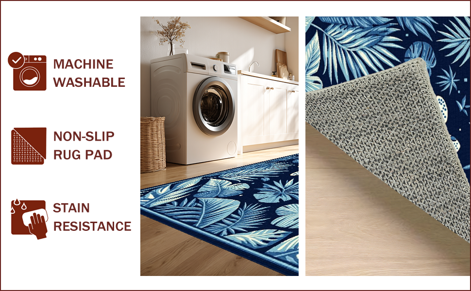 Tropical Navy Geometric Elegance Rug – ODIKA