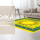 Ultra Soft Area Rug, Non Slip, Stain Resistant, Washable Area Rugs for Living Room, Bedroom, Charming Retro Sunbeam Artwork(Yellow)