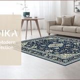 Ultra Soft Area Rug, Non Slip, Stain Resistant, Washable Area Rugs for Living Room, Bedroom, Luxurious Abstract Design Element(Blue)