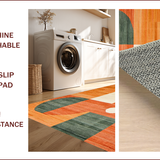 Ultra Soft Area Rug, Non Slip, Stain Resistant, Washable Area Rugs for Living Room, Bedroom, Vibrant Abstract Curvilinear Design(Orange)
