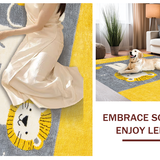 Ultra Soft Area Rug, Non Slip, Stain Resistant, Washable Area Rugs for Living Room, Bedroom, Engaging Round Safari Decor(Yellow)