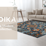 Elegant Distressed Geometric Arrangement(Blue)
