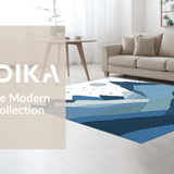 Enchanting Geometric Mountain Scene(Blue)