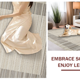 Ultra Soft Area Rug, Non Slip, Stain Resistant, Washable Area Rugs for Living Room, Bedroom, Stylish Modern Geometric Arrangement(Beige)