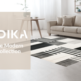 Ultra Soft Area Rug, Non Slip, Stain Resistant, Washable Area Rugs for Living Room, Bedroom, Elegant Monochrome Striped Woven Rug for Indoor Outdoor Layering Design(Gray)