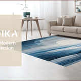 Ultra Soft Area Rug, Non Slip, Stain Resistant, Washable Area Rugs for Living Room, Bedroom, Sleek Neutral Hues with Fluid Patterns(Blue)