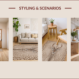 Ultra Soft Area Rug, Non Slip, Stain Resistant, Washable Area Rugs for Living Room, Bedroom, Antelope Print Fawn(Beige)