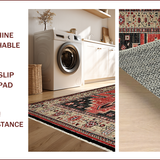 Ultra Soft Area Rug, Non Slip, Stain Resistant, Washable Area Rugs for Living Room, Bedroom, Charming Texas Heritage Pattern(Red)