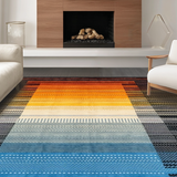 Ultra Soft Area Rug, Non Slip, Stain Resistant, Washable Area Rugs for Living Room, Bedroom, Elegant Earthy Tones Decorative Piece(Orange)
