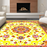 Ultra Soft Area Rug, Non Slip, Stain Resistant, Washable Area Rugs for Living Room, Bedroom, Charming Textured Medallion Style(Yellow)