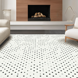 Ultra Soft Area Rug, Non Slip, Stain Resistant, Washable Area Rugs for Living Room, Bedroom, Chic Monochrome Fun Texture(White)