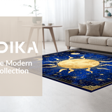 Ultra Soft Area Rug, Non Slip, Stain Resistant, Washable Area Rugs for Living Room, Bedroom, Stellar Dreamy Moonlit Pattern(Blue)