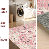 Ultra Soft Area Rug, Non Slip, Stain Resistant, Washable Area Rugs for Living Room, Bedroom, Serene Modern Soft Pink Embellishments(Pink)