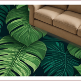 Ultra Soft Area Rug, Non Slip, Stain Resistant, Washable Area Rugs for Living Room, Bedroom, Soft Fluffy Monstera Inspired Theme(Green)