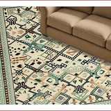 Ultra Soft Area Rug, Non Slip, Stain Resistant, Washable Area Rugs for Living Room, Bedroom, Earthy Toned Geometric Elegance(Ivory)
