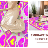 Ultra Soft Area Rug, Non Slip, Stain Resistant, Washable Area Rugs for Living Room, Bedroom, Unique Shaped Fantasy Design(Pink)