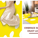 Ultra Soft Area Rug, Non Slip, Stain Resistant, Washable Area Rugs for Living Room, Bedroom, Joyful Abstract Playful Composition(Yellow)