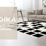 Ultra Soft Area Rug, Non Slip, Stain Resistant, Washable Area Rugs for Living Room, Bedroom, Bold Geometric Contrast Theme(Beige)