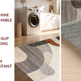 Ultra Soft Area Rug, Non Slip, Stain Resistant, Washable Area Rugs for Living Room, Bedroom, Chic Abstract Earthy Hues(Beige)