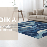 Ultra Soft Area Rug, Non Slip, Stain Resistant, Washable Area Rugs for Living Room, Bedroom, Tropical Coral Geometric Artistry(Blue)