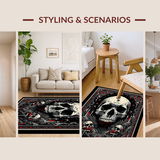 Ultra Soft Area Rug, Non Slip, Stain Resistant, Washable Area Rugs for Living Room, Bedroom, Dark Occult Inspired Decor(Black)