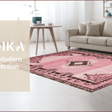 Ultra Soft Area Rug, Non Slip, Stain Resistant, Washable Area Rugs for Living Room, Bedroom, Vibrant Playful Cowboy Art Design(Pink)