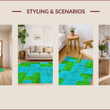 Ultra Soft Area Rug, Non Slip, Stain Resistant, Washable Area Rugs for Living Room, Bedroom, Boho Chic Non-Shedding Living Room Rug(Green)