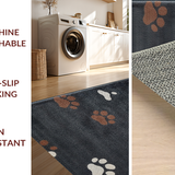 Ultra Soft Area Rug, Non Slip, Stain Resistant, Washable Area Rugs for Living Room, Bedroom, Sophisticated Graphite Paw Print Style(Black)