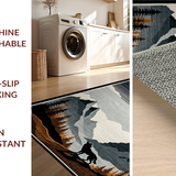Ultra Soft Area Rug, Non Slip, Stain Resistant, Washable Area Rugs for Living Room, Bedroom, Charming Gray Toned Wildlife Art(Gray)