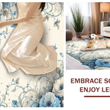 Ultra Soft Area Rug, Non Slip, Stain Resistant, Washable Area Rugs for Living Room, Bedroom, Artful Hand-Painted Nature Pattern(Ivory)