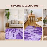 Ultra Soft Area Rug, Non Slip, Stain Resistant, Washable Area Rugs for Living Room, Bedroom, Elegant High-Pile Ombre Effect(Purple)