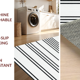 Minimalist Chic Featuring Contrasting Linear Stripes(White)