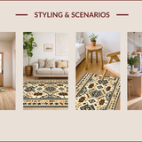 Ultra Soft Area Rug, Non Slip, Stain Resistant, Washable Area Rugs for Living Room, Bedroom, Beige Aztec Pattern Bedroom Non-Slip Carpet(Beige)