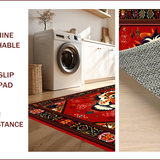 Ultra Soft Area Rug, Non Slip, Stain Resistant, Washable Area Rugs for Living Room, Bedroom, Vibrant Wild Animal Aesthetic(Red)