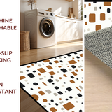Ultra Soft Area Rug, Non Slip, Stain Resistant, Washable Area Rugs for Living Room, Bedroom, Cozy Earthy Toned Print(White)