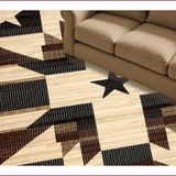 Ultra Soft Area Rug, Non Slip, Stain Resistant, Washable Area Rugs for Living Room, Bedroom, Americana Inspired Earthy Tones(Beige)
