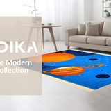 Ultra Soft Area Rug, Non Slip, Stain Resistant, Washable Area Rugs for Living Room, Bedroom, Bright Multi-Colored Learning Mat(Orange)