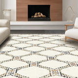 Ultra Soft Area Rug, Non Slip, Stain Resistant, Washable Area Rugs for Living Room, Bedroom, Artful Geometric Soft Ivory Shades(Beige)