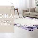 Ultra Soft Area Rug, Non Slip, Stain Resistant, Washable Area Rugs for Living Room, Bedroom, Elegant Pastel Floral Artistry(Purple)