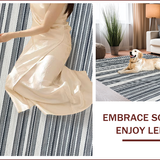 Ultra Soft Area Rug, Non Slip, Stain Resistant, Washable Area Rugs for Living Room, Bedroom, Reversible Black and White Patio Pool Rug(Blue)