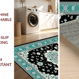 Geometric Black and Teal Motif(Black)