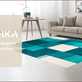 Ultra Soft Area Rug, Non Slip, Stain Resistant, Washable Area Rugs for Living Room, Bedroom, Elegant Teal Earth Tone Hues(Blue)