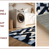 Ultra Soft Area Rug, Non Slip, Stain Resistant, Washable Area Rugs for Living Room, Bedroom, Neutral Abstract Grey Dining Room Non-Slip Area Carpet(Black)