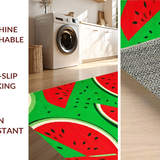 Ultra Soft Area Rug, Non Slip, Stain Resistant, Washable Area Rugs for Living Room, Bedroom, Playful Tropical Fruit Motif(Red)