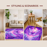 Ultra Soft Area Rug, Non Slip, Stain Resistant, Washable Area Rugs for Living Room, Bedroom, Charming Magical Garden Pattern(Purple)
