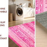 Ultra Soft Area Rug, Non Slip, Stain Resistant, Washable Area Rugs for Living Room, Bedroom, Stylish Elegant Heart Imagery(Pink)