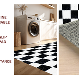Ultra Soft Area Rug, Non Slip, Stain Resistant, Washable Area Rugs for Living Room, Bedroom, Mid-Century Aesthetic Kids Room Furry Area Rug(Black)
