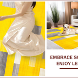 Ultra Soft Area Rug, Non Slip, Stain Resistant, Washable Area Rugs for Living Room, Bedroom, Modern Abstract Shape Arrangement(Yellow)